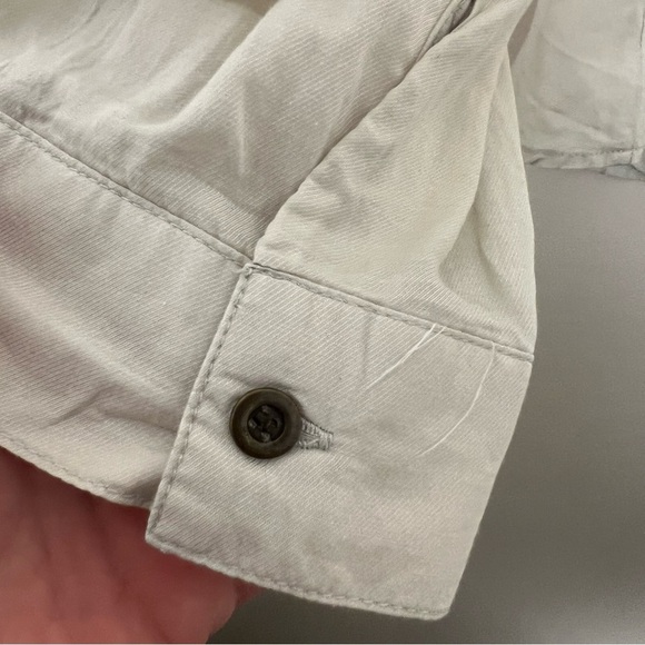 Sanctuary Cream Silk Blend Sheer Button Down Western Shirt Size Large Neutral - Picture 3 of 8